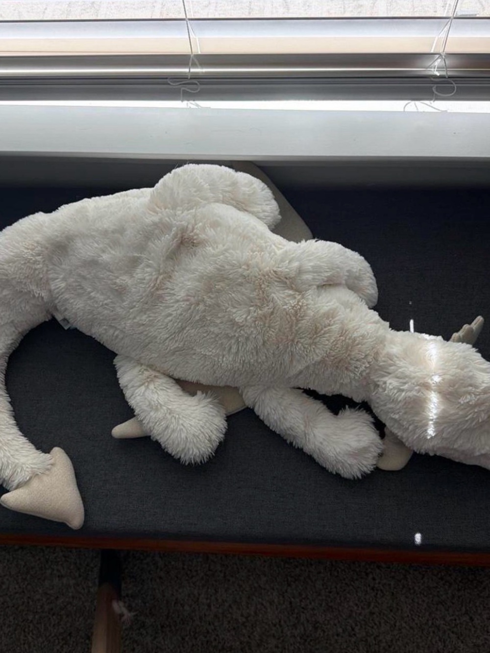 (Retired) Huge Jellycat Cream Plush with Teal Logo Tag - Picture 4 of 7